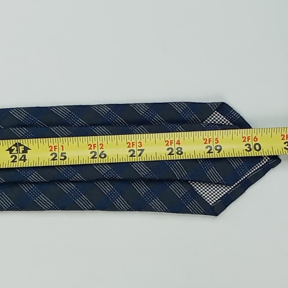 John Varvatos Navy/Gray Diagonal Stripe Tie - Picture 7 of 9